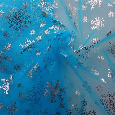 Metallic Snowflake Organza Fabric 